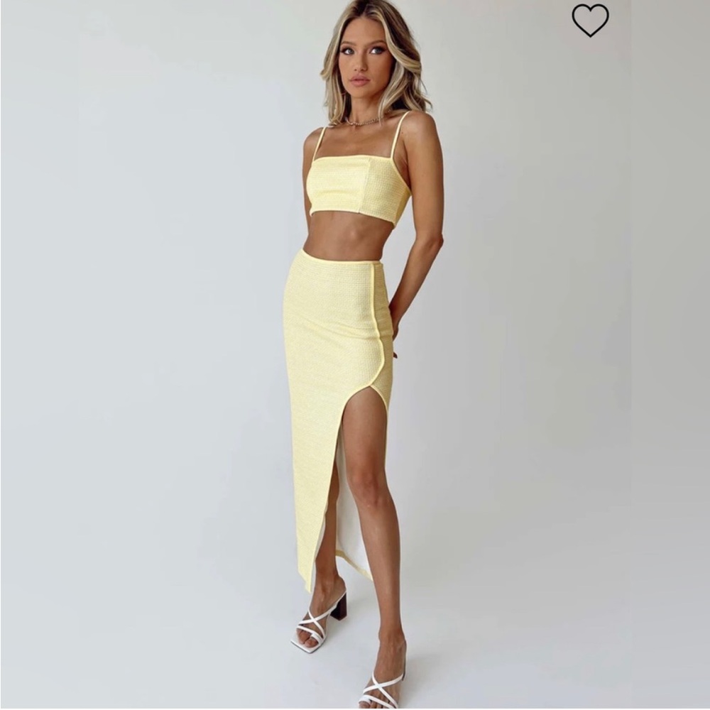Princess Polly yellow maxi skirt two piece set